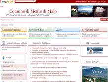 Tablet Screenshot of comune.montedimalo.vi.it